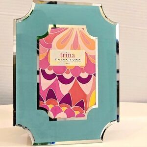 Trina Turk Home 4" × 6" Mirror Outlined & Ocean Breeze Turqouise Picture Frame